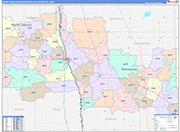Grand Forks Metro Area Wall Map Color Cast Style